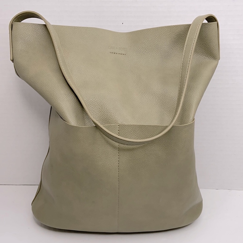 NWT OAK + FORT tote bag in green/grey